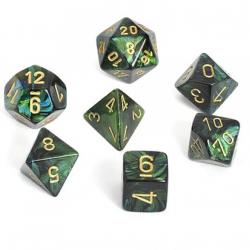 Polyhedral Dice Set - Scarab Jade/Gold