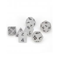 Polyhedral Dice Set - Frosted Clear/Black