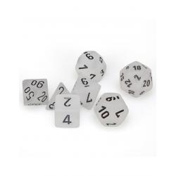 Polyhedral Dice Set - Frosted Clear/Black