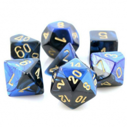 Polyhedral Dice Set - Gemini Black-Blue/Gold