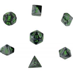 Polyhedral Dice Set - Gemini Black-Grey/Green