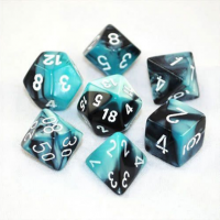 Polyhedral Dice Set - Gemini Black-Shell/White