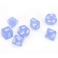Polyhedral Dice Set - Frosted Blue/White