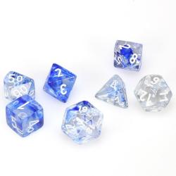 Polyhedral Dice Set - Nebula Dark Blue/White