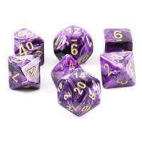 Polyhedral Dice Set - Vortex Purple/Gold