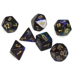 Polyhedral Dice Set - Lustrous Shadow/Gold
