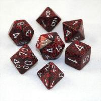 Polyhedral Dice Set - Speckled Silver Volcano